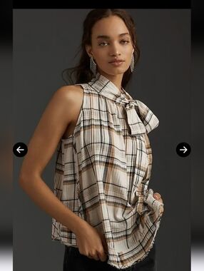 Pilcro For Anthropologie Sleeveless Bow Blouse